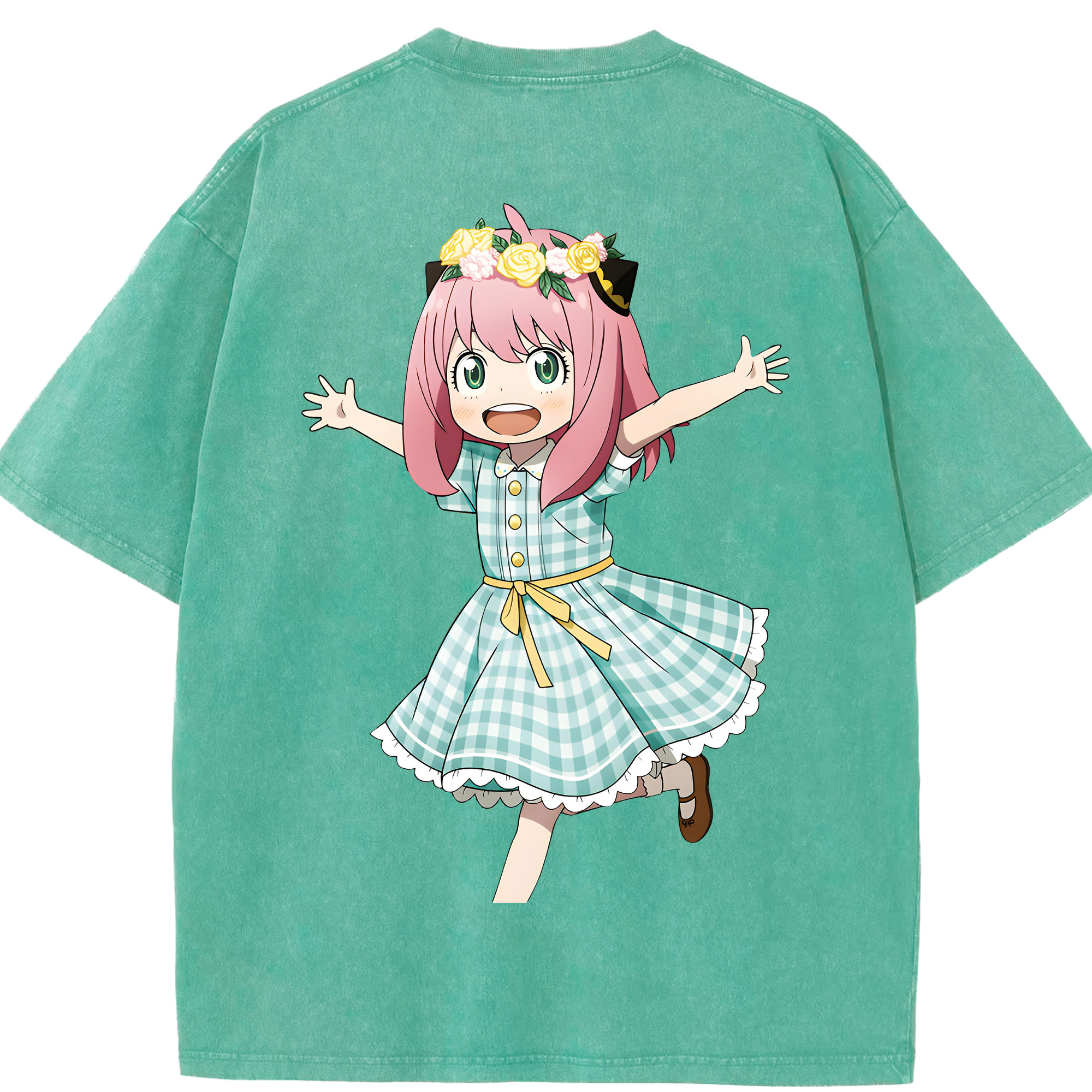 （画像用） SPY×FAMILY间谍家家酒 綿100% ヴィンテージ風 半袖Tシャツ（背面プリント）